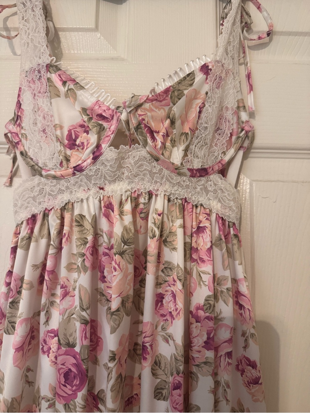 For Love And Lemons Pink and Cream Floral Dress - Picture 4 of 7